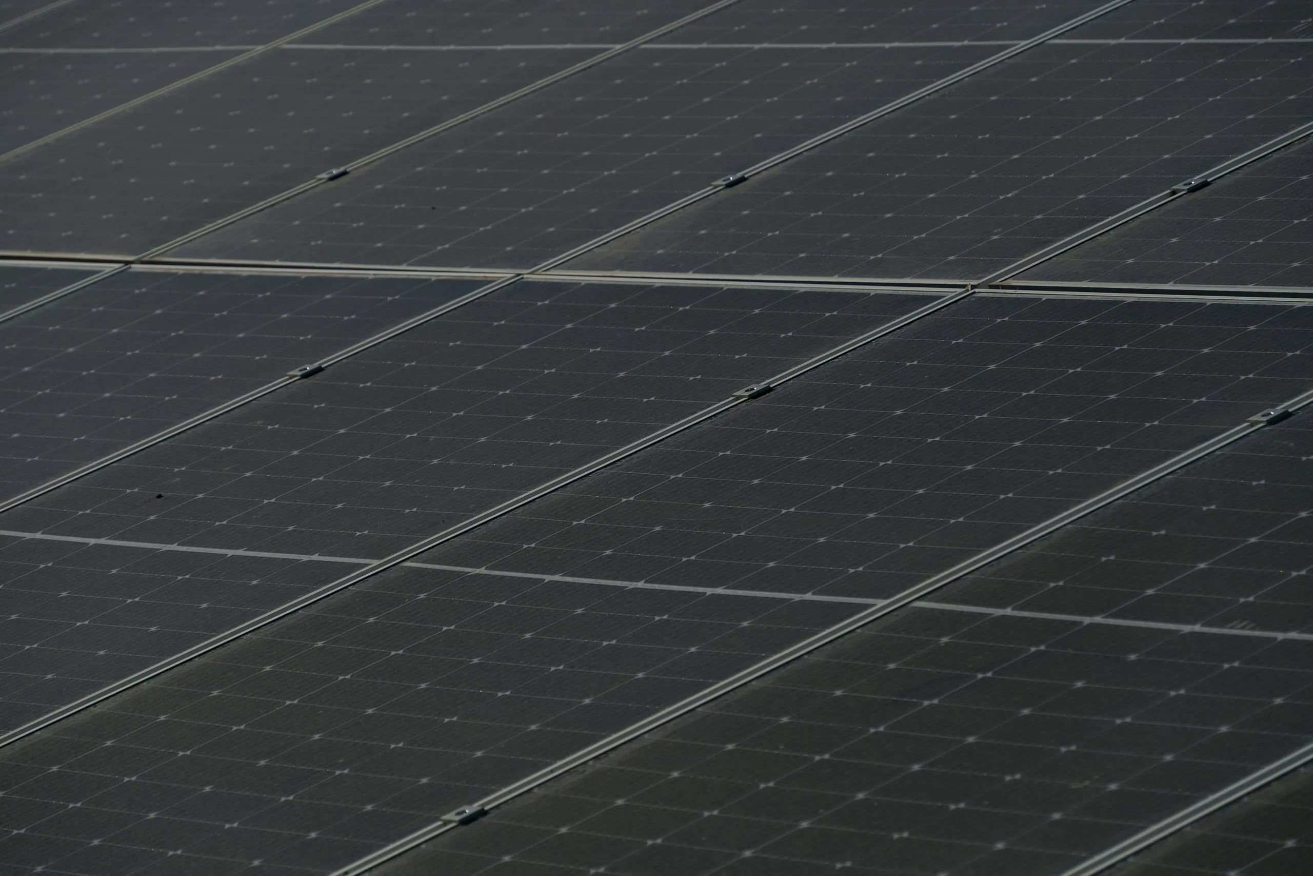 Close-up of solar panel modules